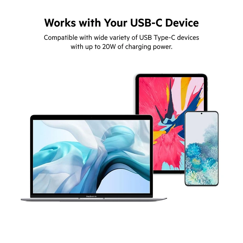 Chargeur USB-C Belkin 20 W avec câble Lightning