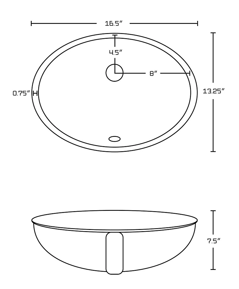 16.5-in. W CSA Oval Bathroom Undermount Sink Set In White - Gold Hardware - Overflow Drain Incl. AI-24890