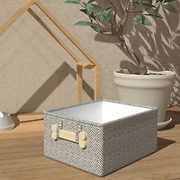 Panier de rangement en chevron, thème animalier avec poignées en forme d'os de chien Panier
