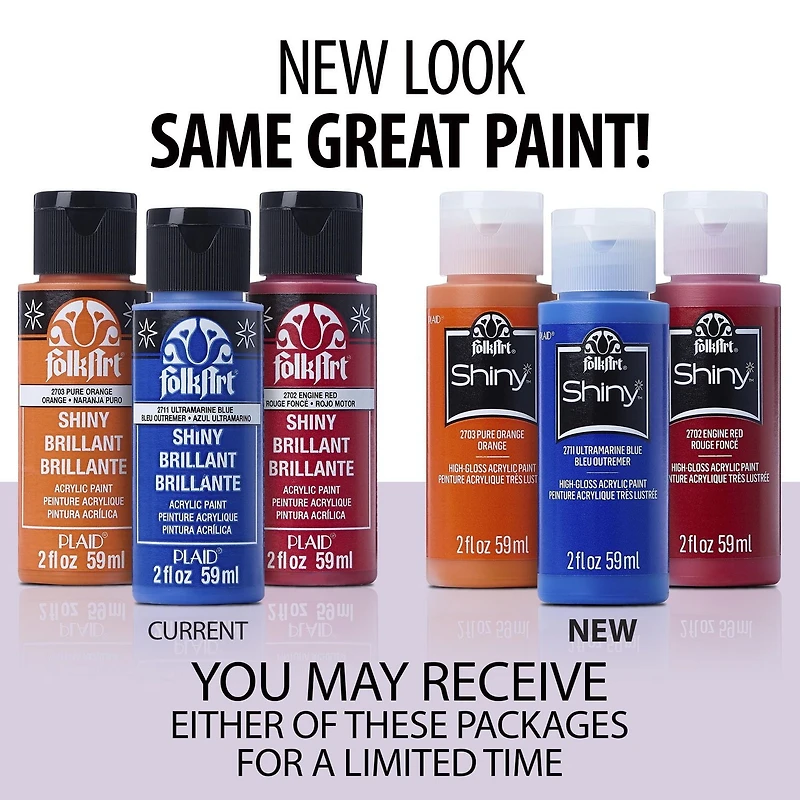 Folkart Shiny Acrylic Paint Pure Orange, FolkArt Shiny Acrylic Paint