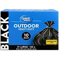 Great Value X-Large Outdoor Garbage Bags, 87.6 x 99.1 cm