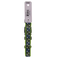 Pet Attire by Coastal Large 18-26" Black Lime Skulls Neoprene Overlay Adjustable Dog Collar, Large Adjustable Collar