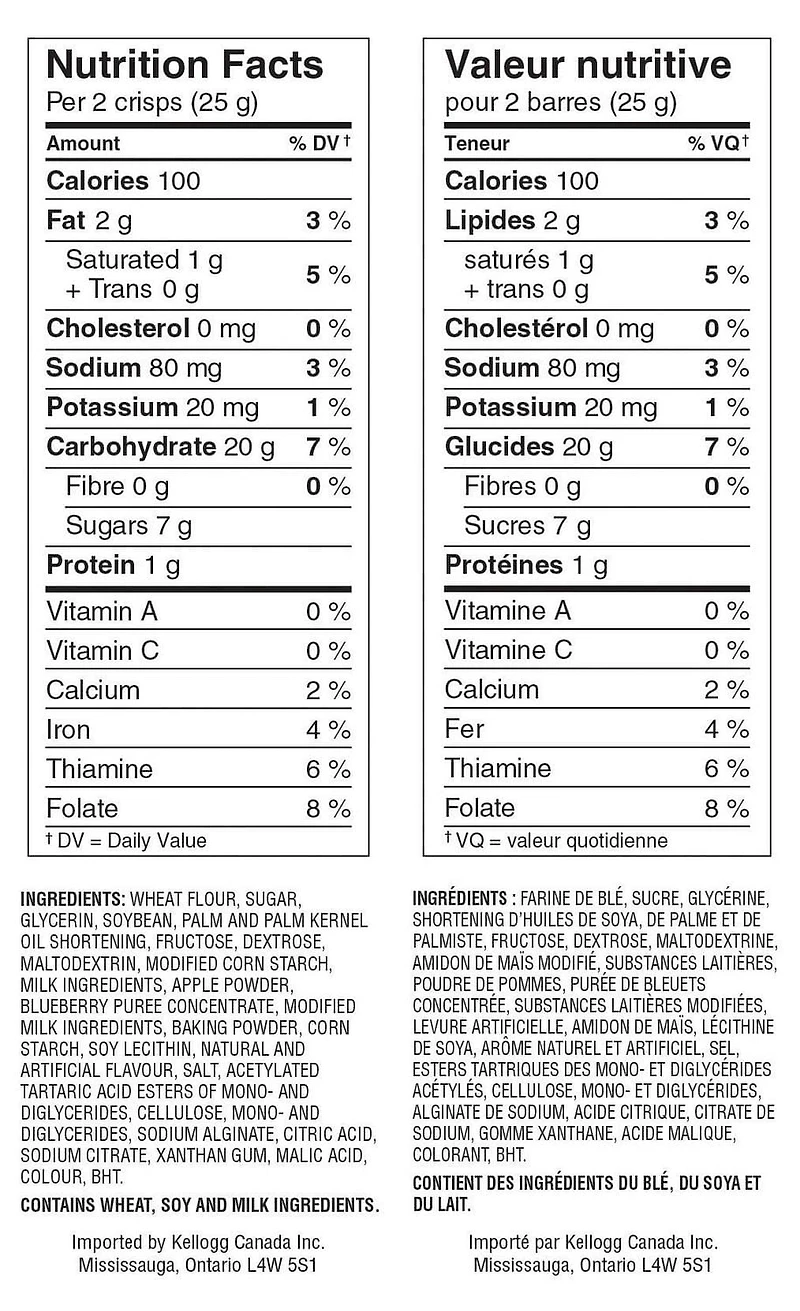 Kellogg's Special K Barres Croquantes Aux Fruits Saveur De Bleuets, 125 g,  10 Barres Croquantes, 2 Par Sachet