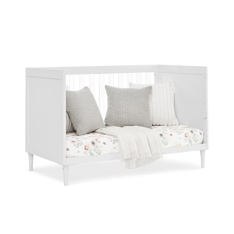 Delta Children Bowie 4-in-1 Convertible Crib - Greenguard Gold Certified, Bianca White