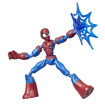 Marvel Spider-Man Bend and Flex  - Figurine flexible Spider-Man de 15 cm, incluant accessoire