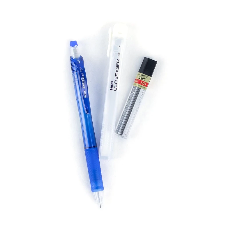 EnerGize-X Retractable Mechanical Pencil (0.5mm) Assorted Set with Super Hi-Polymer Refill Leads and Clic Eraser, Mechanical Pencil Kit