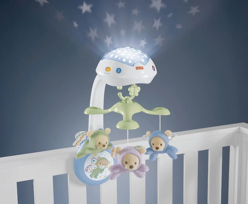 Fisher-Price 3-in-1 Projection Mobile, Butterfly Dreams, Baby Crib Toy with Light Projection, 9 months and up