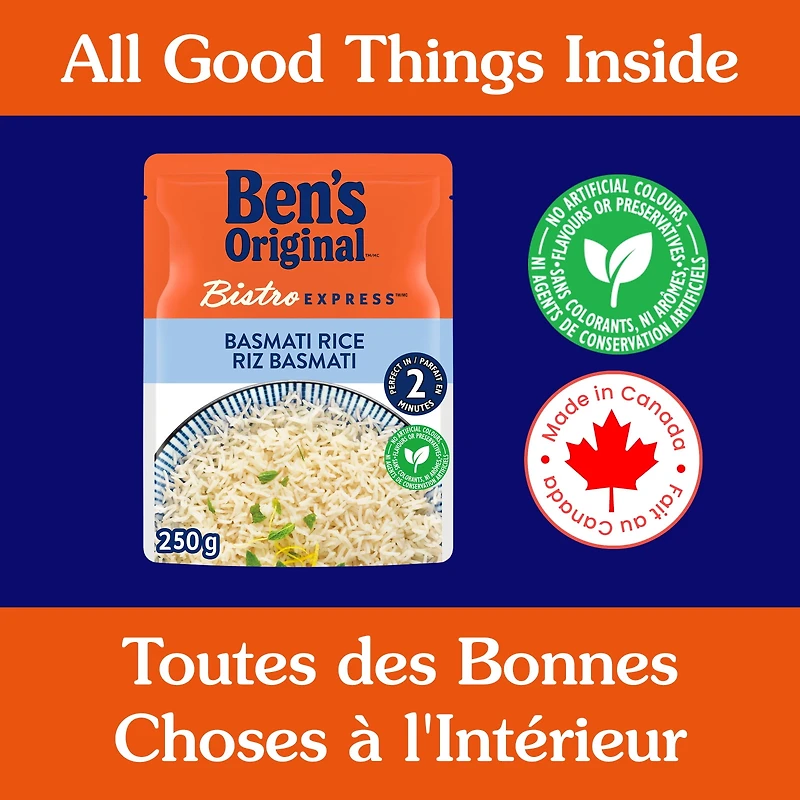 BEN'S ORIGINAL BISTRO EXPRESS Basmati Rice Side Dish, 250g Pouch, Perfect Every Time™