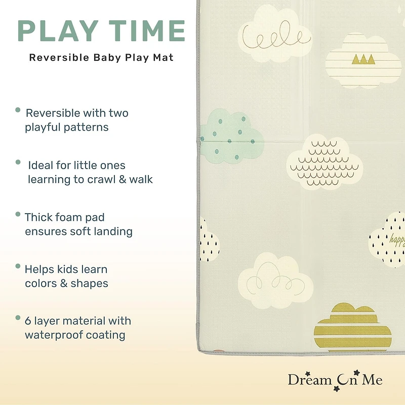 Dream On Me Play time tapis de jeu réversible pour bébé, Modèle # 460