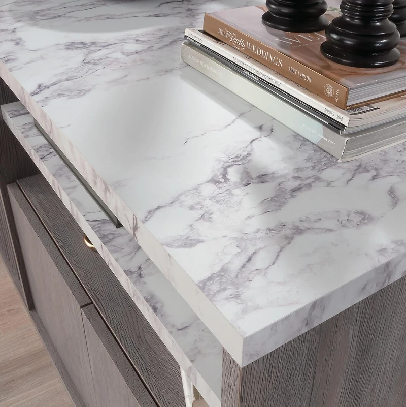 Sauder La Collection East Rock Crédence, Finition Ashen Oak, 431761