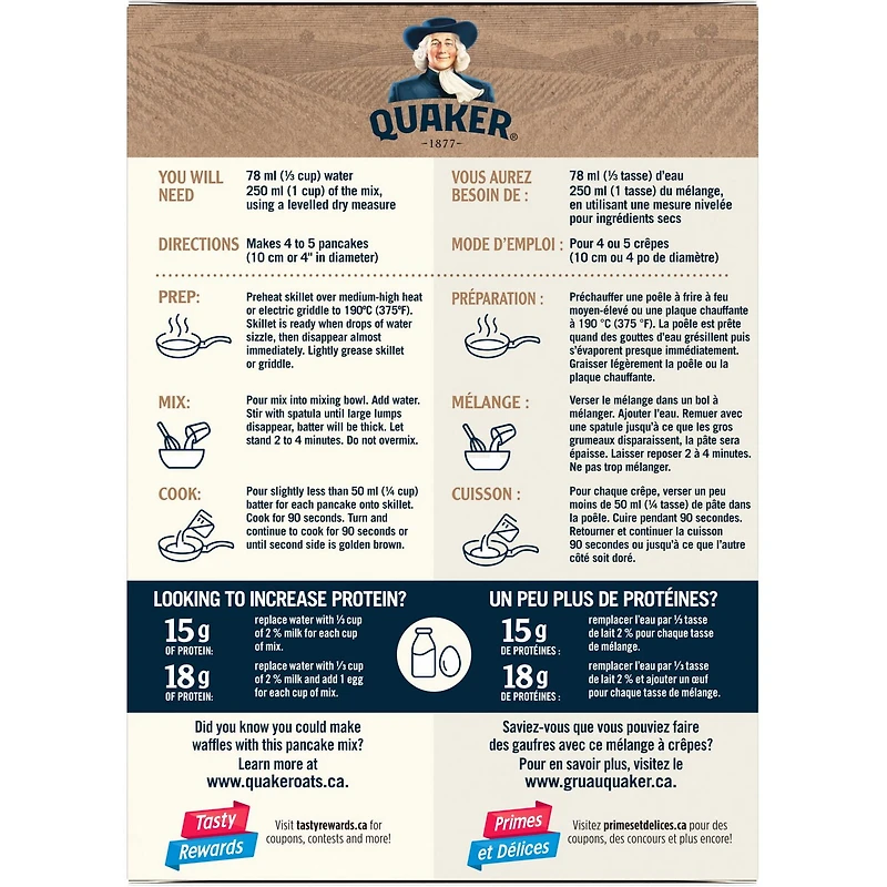 Quaker Babeurre protéine mélange à crêpes