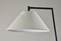 Better Homes & Gardens Wood Cream Black Metal Floor Lamp with White Fabric Shade, Modern Design, New