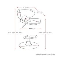 Tabourets de bar d'intérieur rembourrés et incurvés Marcus de CorLiving, hauteur réglable - Lot de 2