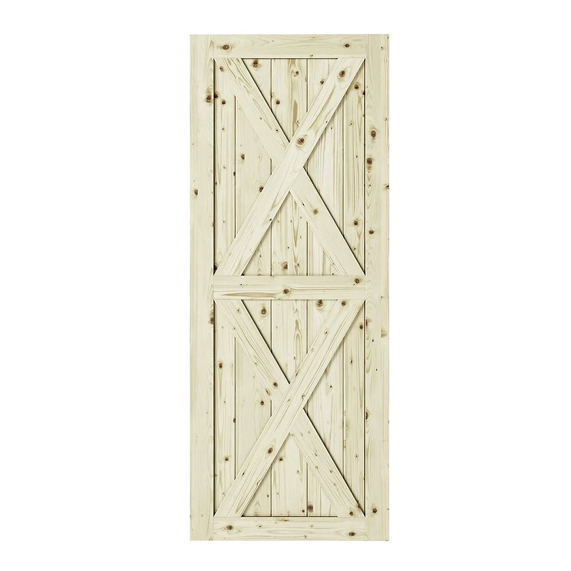 Wood & Hart 37" Magnolia Unfinished Knotty Pine Barn Door