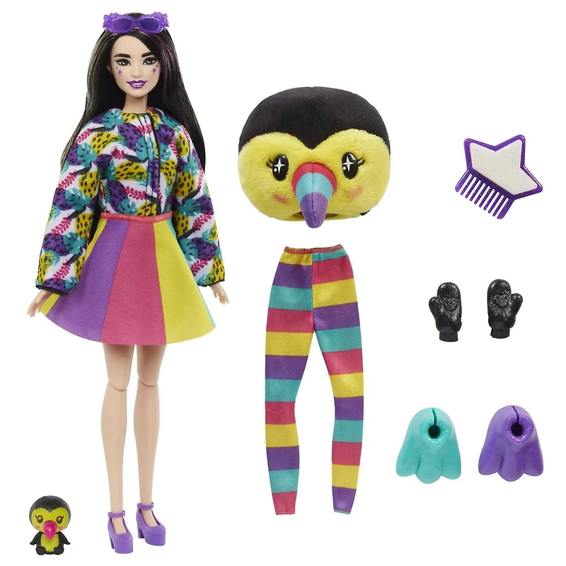Barbie Poupée Cutie Reveal Série Jungle, toucan et accessoires