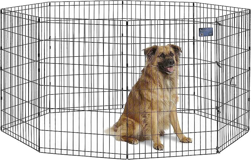MidWest Black Exercise Pen No Door 8 Panel