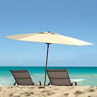 Parasol de plage portable CorLiving de 2,3 m avec ancrage pour sable et terre et sac de transport