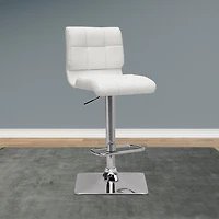 CorLiving Hudson Lot de 2 tabourets de bar carrés pivotants modernes en similicuir à hauteur réglable avec dossier moyen pour l'intérieur