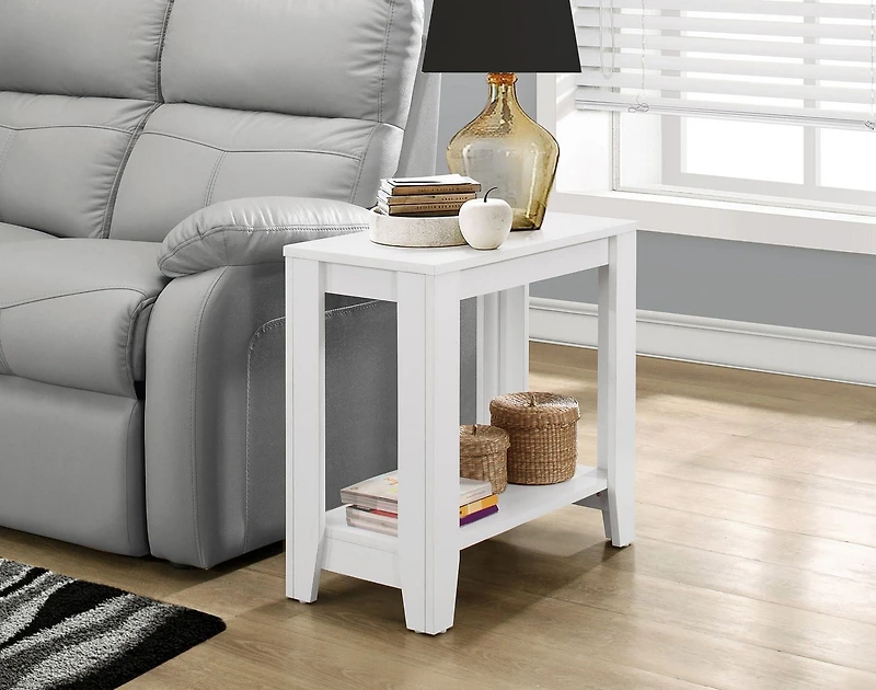 Monarch Specialties Accent Table, Side, End, Nightstand, Lamp, Living Room, Bedroom, Laminate, White, Transitional