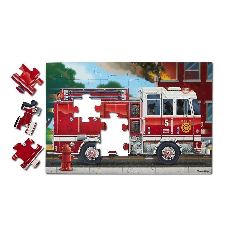 Melissa & Doug Puzzle de Sol en Carton Géant de Camion de Pompiers (36 pièces)