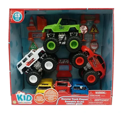 Kid Connection Ensemble de jeu camion gèant, carrosserie de camion encliquetable à friction