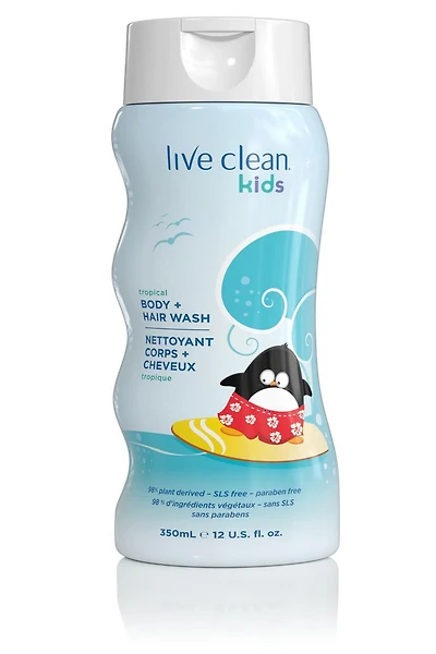 Live Clean Kids Tropical Body & Hair Wash , 350 mL