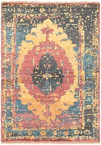 ECARPETGALLERY Tapis Noué à la Main pour Salon, Salle à Manger et Chambre à Coucher Transitionnel Collection Jules Oushak 4'8" x 6'7" en Brun
