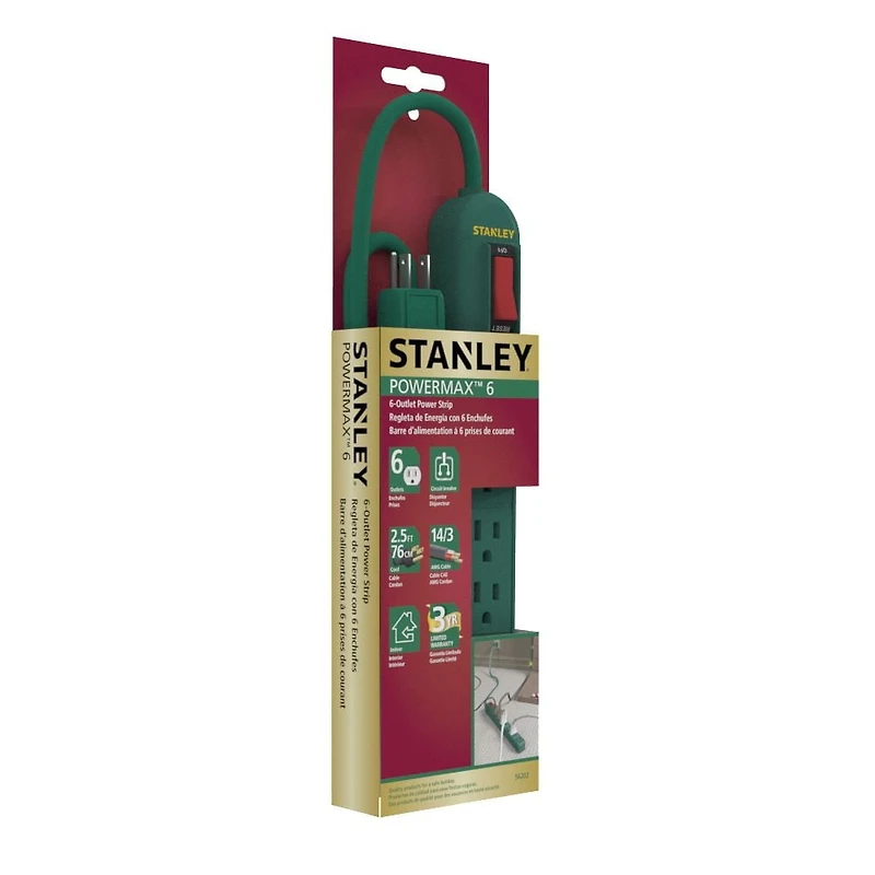 Stanley Barre multiprise à 6 prises PowerMax