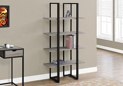 Monarch Specialties Étagère À Livres, Étagère, Étagère, 4 Niveaux, 60"h, Bureau, Chambre À Coucher, Métal, Stratifié, Brun, Noir, Contemporain, Moderne
