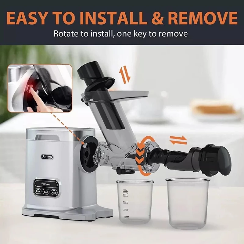 Presse-agrumes Aeitto HSJ-1521 à mastication à froid - Noir