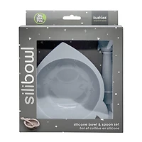 Kushies Silibowl - Silicone Suction Bowls and Spoon Set for Baby- BPA-free - Blue