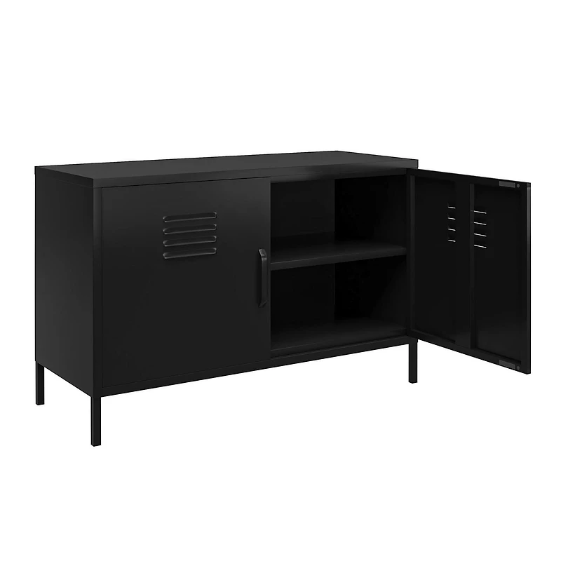 Systembuild Evolution Mission District Armoire d'appoint en métal à 2 portes Noir