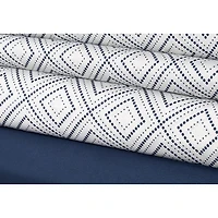 Safdie & Co. Sheet Set Microfiber 3PC T Geo Printed Solid Navy