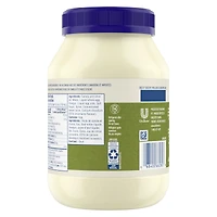 Hellmann’s Olive Oil Mayonnaise, Ideal for Fries, Burgers and Salads, Made with Canadian Free‑Run Eggs and Canola Oil, 890 ml Jar