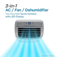 BLACK+DECKER 8,000 BTU Portable Air Conditioner up to 350 Sq. with Remote Control, White