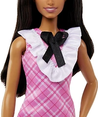 Barbie Fashionistas Doll #209 with Black Hair and a Plaid Dress, Ages 3+