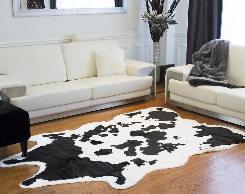 H-Luxe Faux Fur Cowhide Rug