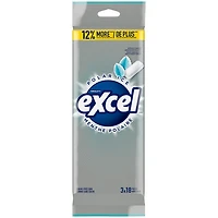 EXCEL, Menthe polaire, gomme à mâcher sans sucre, 18 morceaux, 3 emb. Emballages de 3, 18 morceaux