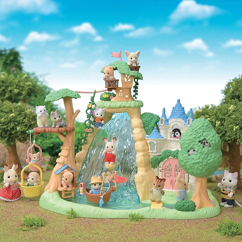 Calico Critters Secret Forest Falls, ensemble de jeu pour maison de poupée avec figurine et accessoires