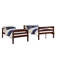 DHP Brady Twin over Full Wood Bunk Bed Frame