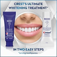 Crest 3D White Brilliance + Whitening Two-step Toothpaste, 1 Daily Cleansing Toothpaste, 85 mL and 1 Whitening Gel System, 63 mL