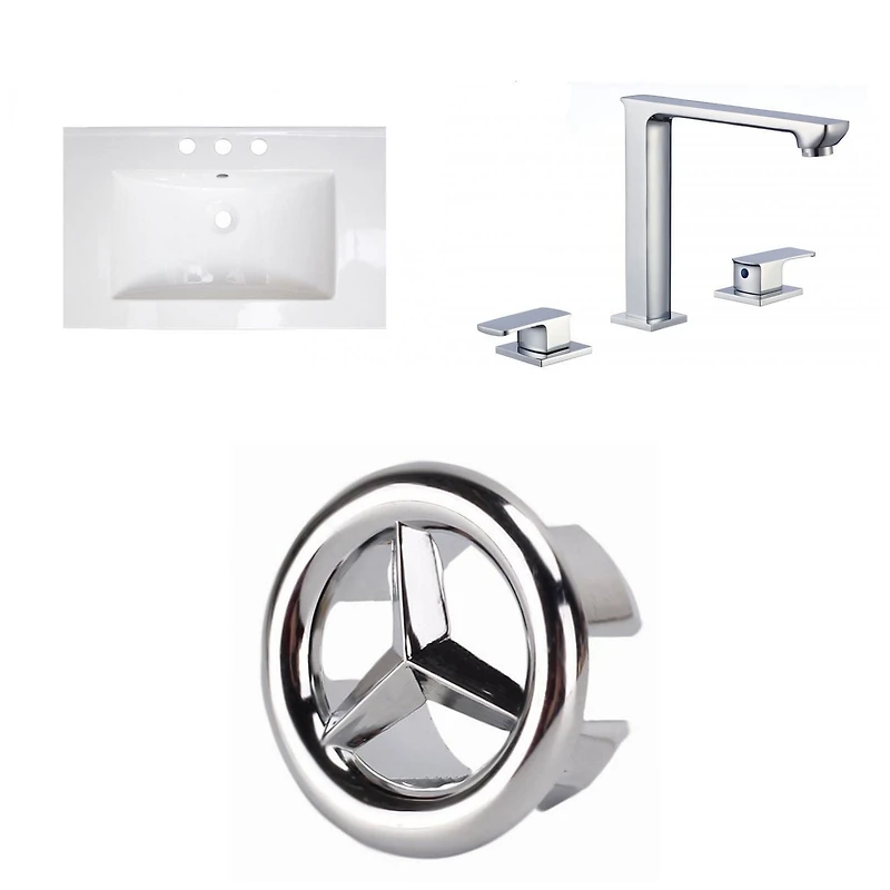 American Imaginations 48-in. W 3H4-in. Ceramic Top Set In White Color AI-24443