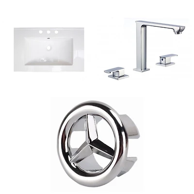 American Imaginations 48-in. W 3H4-in. Ceramic Top Set In White Color AI-24443