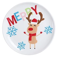 Holiday Time Reindeer Appetizer Plate, 4-Piece