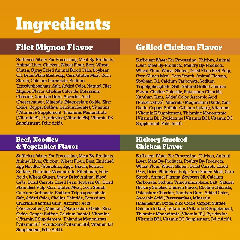 Pedigree Adult Wet Dog Food Choice Cuts in Gravy Filet Mignon, Beef Noodle & Vegetable, Grilled Chicken Flavour, Hickory Smoked Chicken Flavour Variety Pack, 100g Pouch (32 Pack)