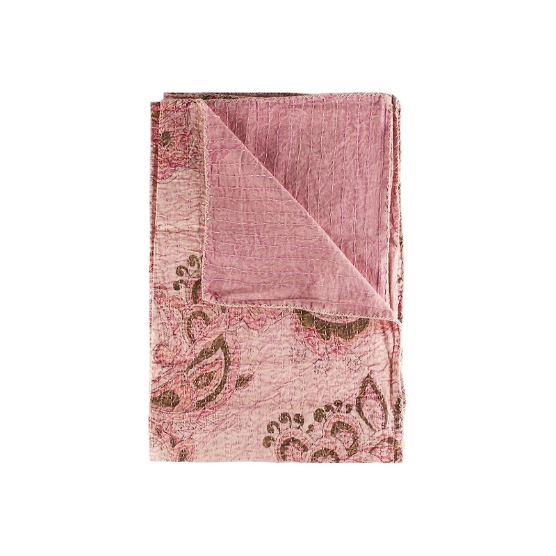 KANTHA COTTON THROW BLANKET 50" X 70"