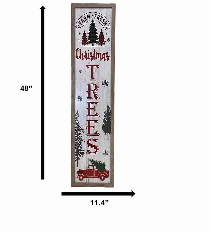 Lean réversible de 48 po pour le temps des Fêtes - Tree Farm Adossoir réversible 48 pouces Holiday Time