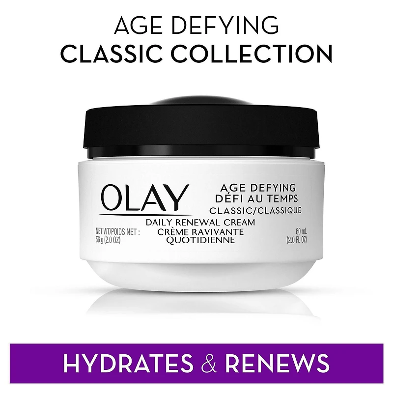 Olay Age Defying Classic Daily Renewal Cream, Face Moisturizer, 60 mL