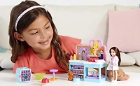 Barbie Chelsea Pet Vet Doll (Brunette) & Playset, 4 Animals, 18 Accessories, Ages 3+