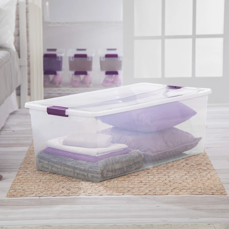 Sterilite 104 Liter ClearView™ Latch Wheeled Underbed Box